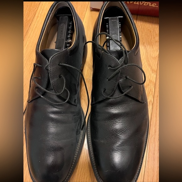 Salvatore Ferragamo Gobble Black 
Pebble Calf Dress Shoes - Picture 10 of 10